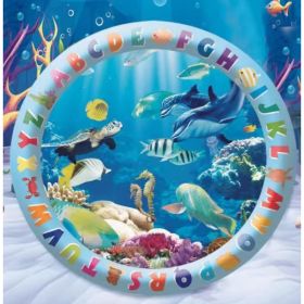 Summer Cooling Pet Water Bed Cushion Ice Pad Dog Sleeping Square Mat For Puppy Dogs Cats Pet Kennel Cool Cold (Option: Ocean World 65cm-1PCS)
